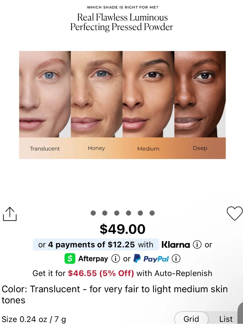 laura mercier Pressed Setting Powder Compact in Translucent